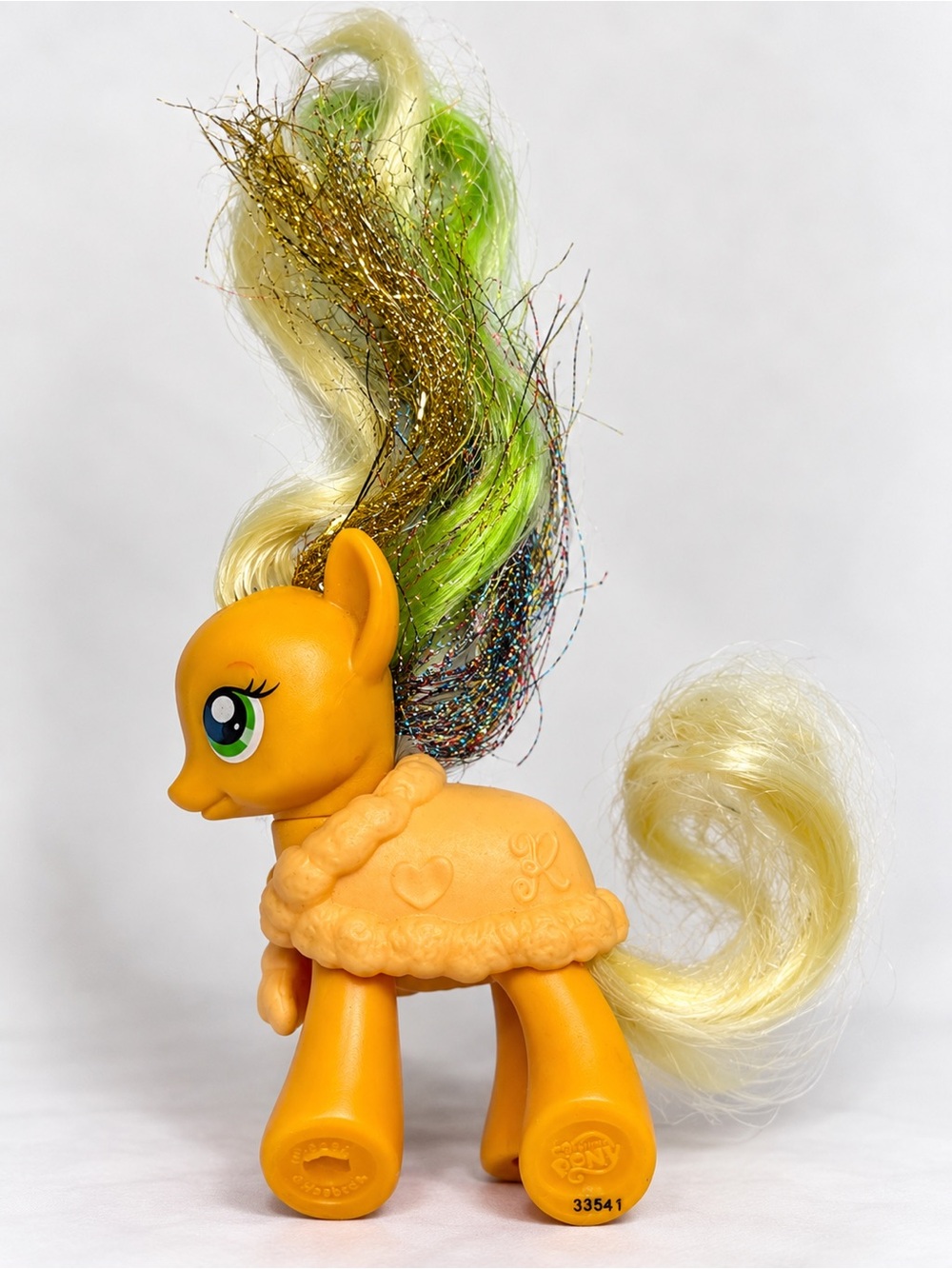 My Little Pony Orange Glitter Rainbow Mane Vintage 2010 Hasbro